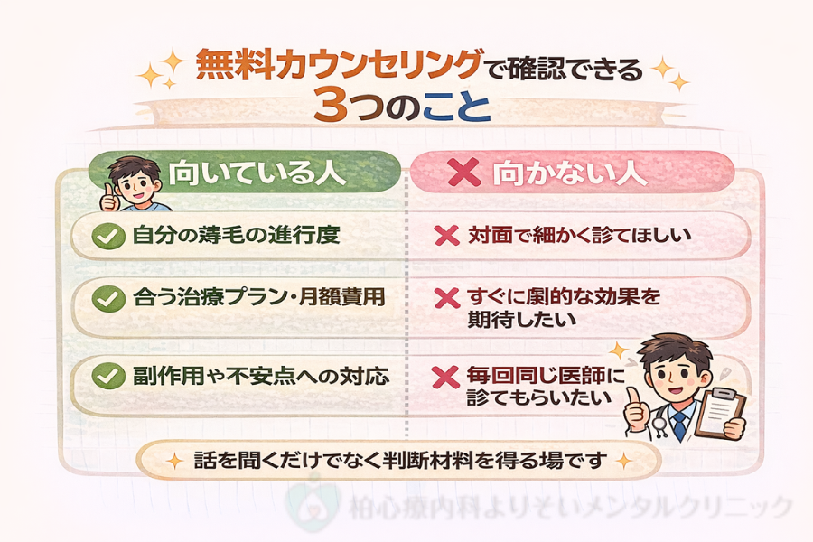 DMMオンラインクリニックのAGA治療が向いている人