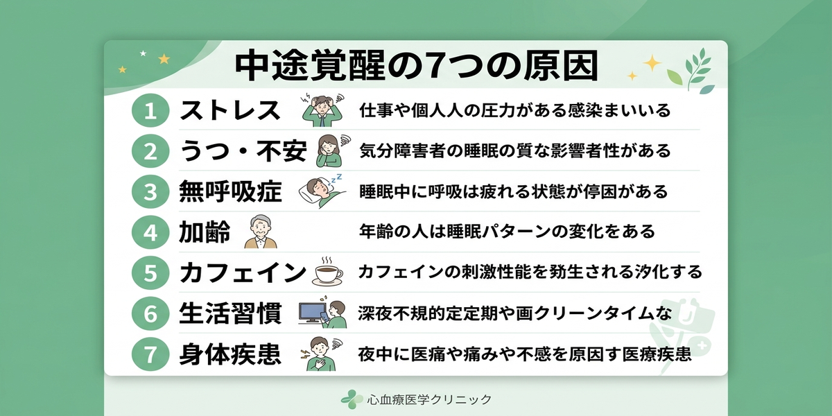 夜中に何度も目が覚める中途覚醒とは
